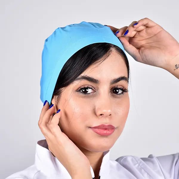 کلاه جراحی ساده آبی فیروزه ای