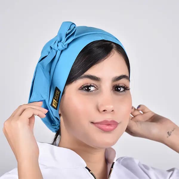 کلاه حجاب ساده آبی فیروزه ای