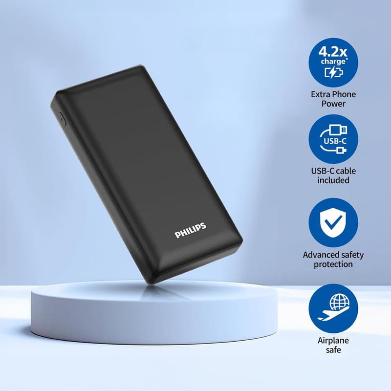 پاوربانک فیلیپس مدل DLP7721C ظرفیت 20000 میلی آمپر ساعت — تصویر ۴