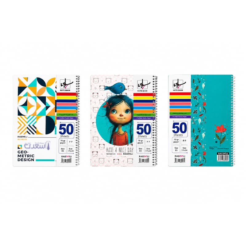 دفتر 50 برگ سیمی طلقی طرح کلاسیک و فانتزی