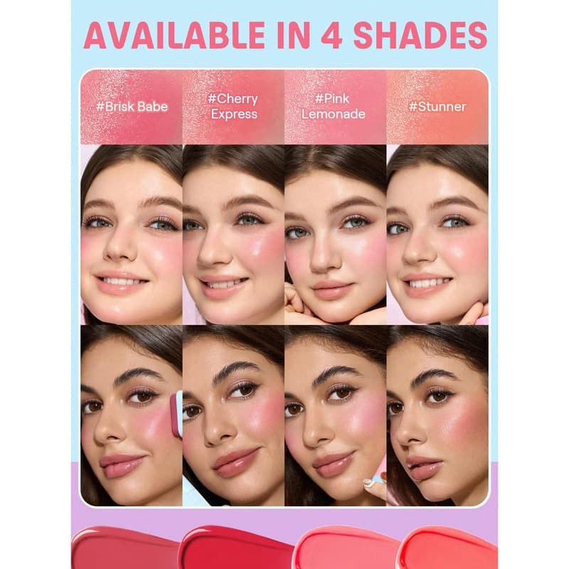 رژگونه استیکی شیگلم Sheglam مدل Glass Glow Blush Stick رنگ Brisk Babe — تصویر ۶