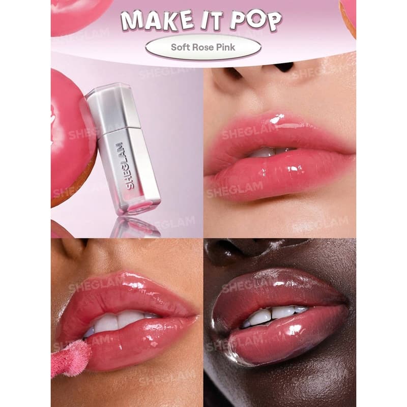 لیپ گلاس شیشه ای شیگلم Sheglam مدل Glass Lock Air Gloss رنگ Make It Pop — تصویر ۴