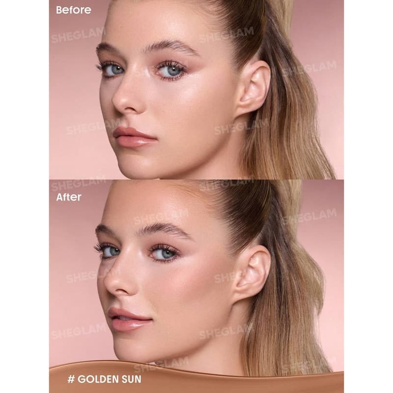 کانتور و برانزر استیکی کره ای شیگلم SHEGLAM مدل Buttery Buff Contour & Bronzer Stick رنگ Golden Sun — تصویر ۳
