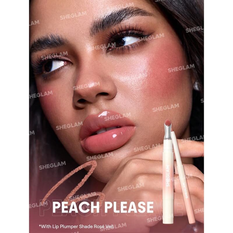 خط لب حجم دهنده شیگلم Sheglam مدل Bold Booster Plumping Lip Liner رنگ Peach Please — تصویر ۲