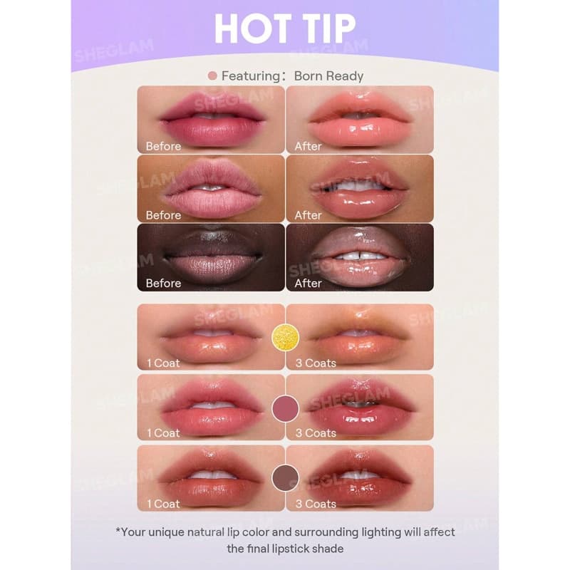 لیپ گلاس شیشه ای شیگلم Sheglam مدل Glass Lock Air Gloss رنگ Own It — تصویر ۶