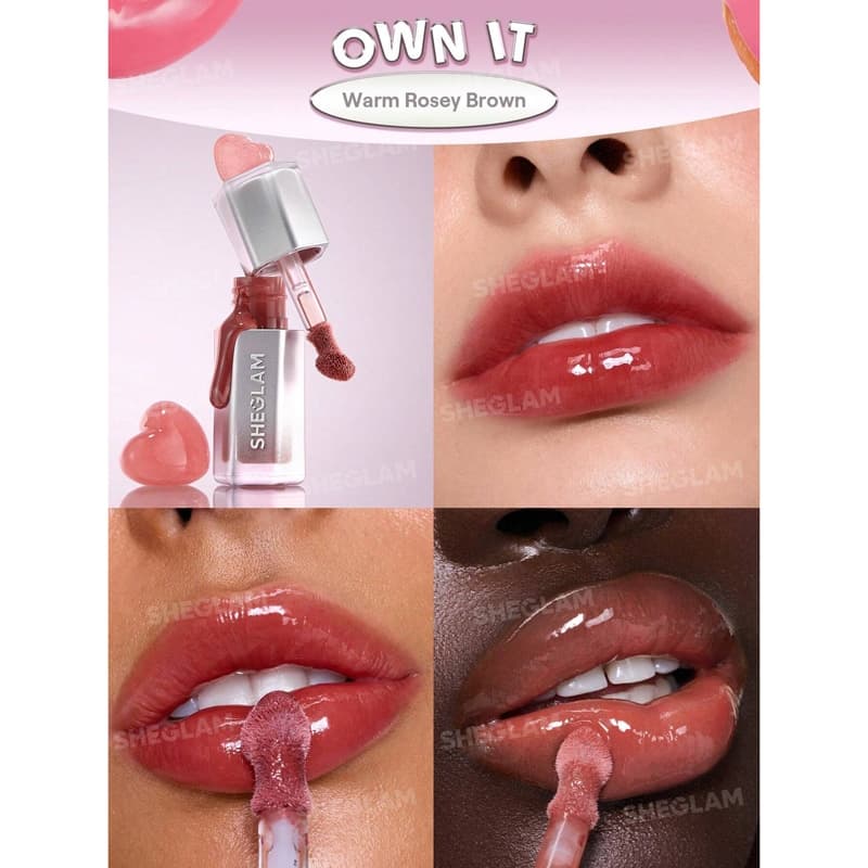 لیپ گلاس شیشه ای شیگلم Sheglam مدل Glass Lock Air Gloss رنگ Own It — تصویر ۴