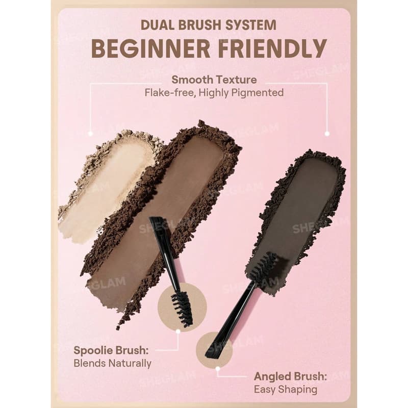 پالت 3 عددی سایه ابرو شیگلم Sheglam مدل Puff Brow Palette رنگ Charcoal — تصویر ۷