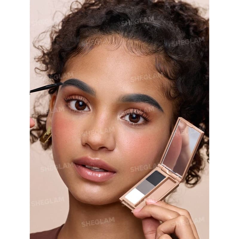 پالت 3 عددی سایه ابرو شیگلم Sheglam مدل Puff Brow Palette رنگ Charcoal — تصویر ۳