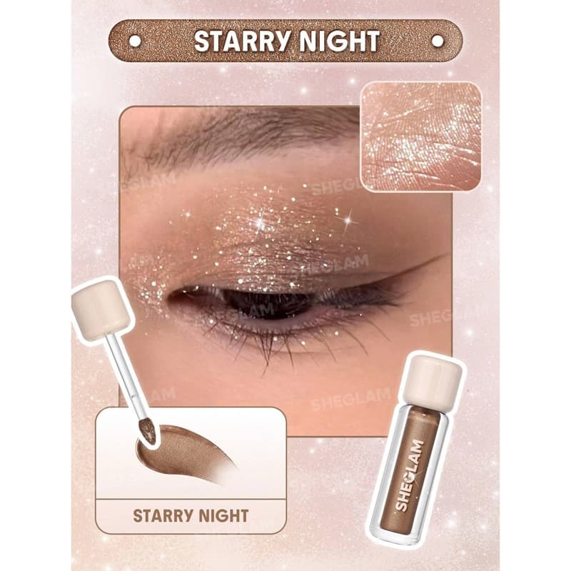 سایه مایع شاین شیگلم Sheglam مدل Airglow Eye Tint رنگ Starry Night — تصویر ۳