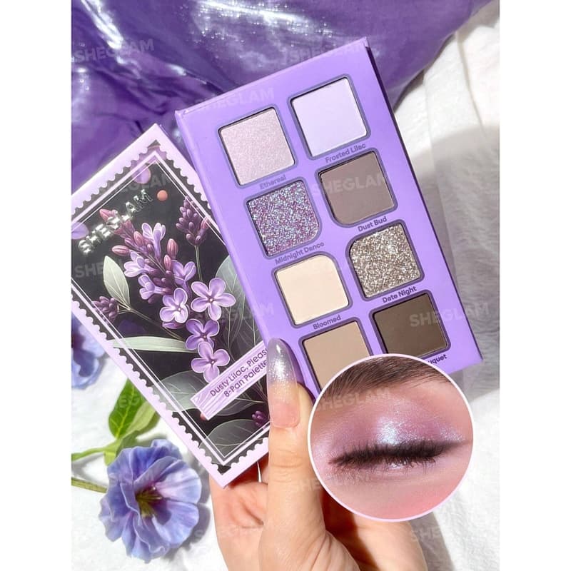 پالت سایه 8 رنگ شیگلم SHEGLAM مدل Please 8-Pan Palette رنگ Dusty Lilac — تصویر ۵