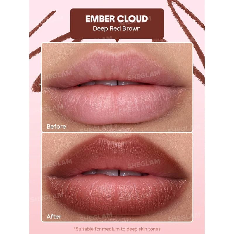 خط لب شیگلم Sheglam مدل Cloudline Blur Lip Liner رنگ Ember Cloud — تصویر ۲