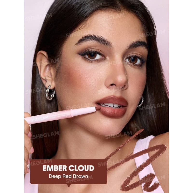 خط لب شیگلم Sheglam مدل Cloudline Blur Lip Liner رنگ Ember Cloud — تصویر ۳
