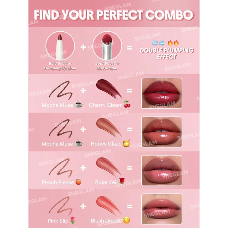لیپ پلامپر حجم دهنده شیگلم Sheglam مدل Bold Booster Lip Plumper رنگ Strawberry Fields — تصویر ۸