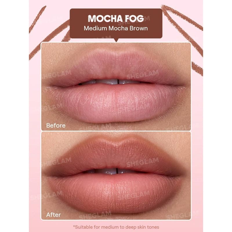 خط لب شیگلم Sheglam مدل Cloudline Blur Lip Liner رنگ Mocha Fog — تصویر ۲
