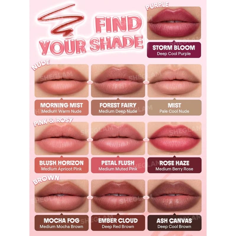 خط لب شیگلم Sheglam مدل Cloudline Blur Lip Liner رنگ Mocha Fog — تصویر ۶