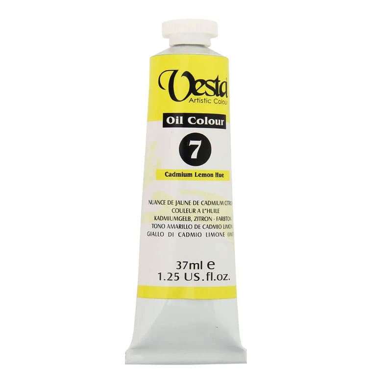 رنگ روغن زرد لیمویی کادمیوم وستا Vestaحجم 37ml کد 7