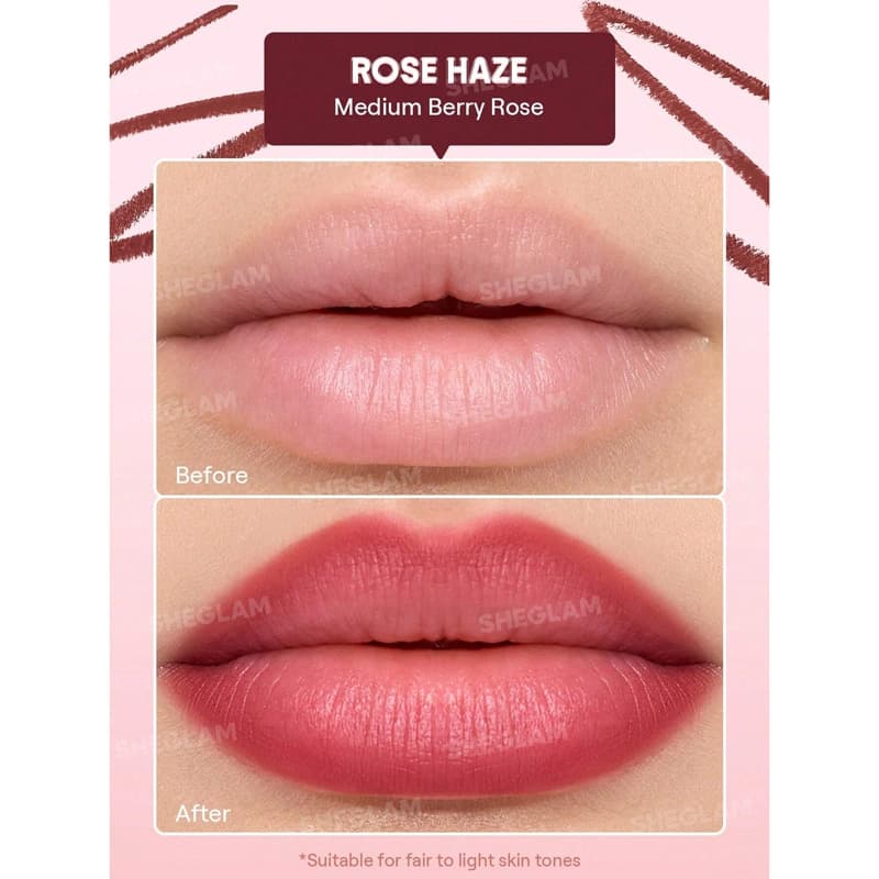 خط لب شیگلم Sheglam مدل Cloudline Blur Lip Liner رنگ Rose Haze — تصویر ۲