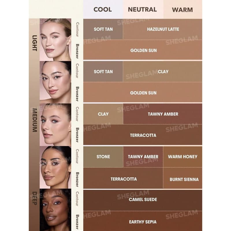 کانتور و برانزر استیکی کره ای شیگلم SHEGLAM مدل Buttery Buff Contour & Bronzer Stick رنگ Hazelnut Latte — تصویر ۷
