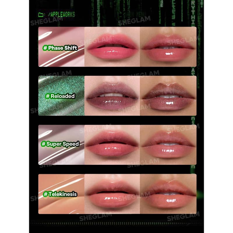 لیپ گلاس شاین شیگلم Sheglam کالکشن ماتریکس مدل Slowmo Lip Gloss رنگ Reloaded — تصویر ۶