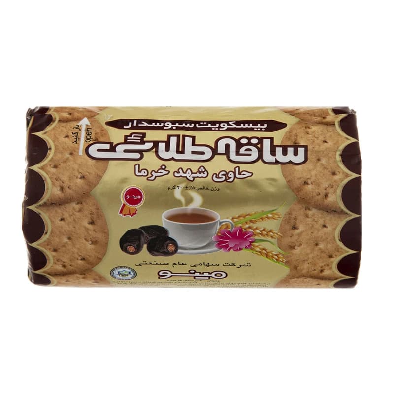 بیسکویت سبوس دار حاوی شهد خرما ساقه طلایی