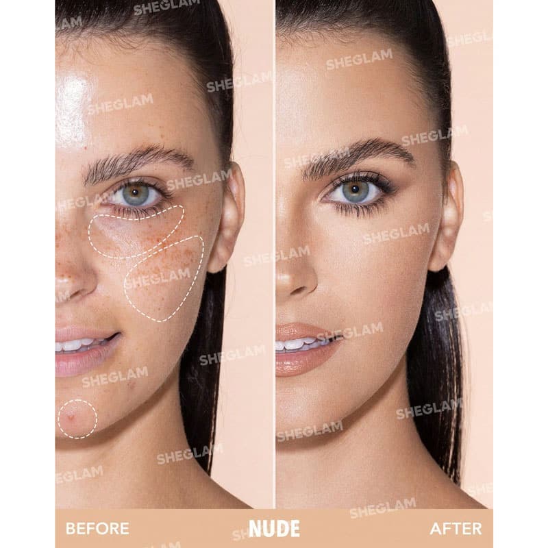 کانسیلر فول کاور 12 ساعته شیگلم SHEGLAM سری Like Magic رنگ NUDE — تصویر ۲