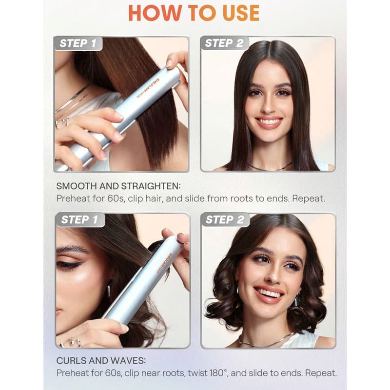 اتو مو مسافرتی شیگلم SHEGLAM مدل Travel Buddy Mini Hair Straightener — تصویر ۳