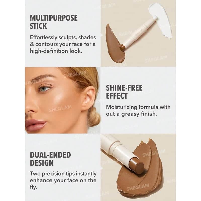کانتور و هایلایتر استیکی شیگلم SHEGLAM مدل Color & Sculpt رنگ PEARL & SAND — تصویر ۳