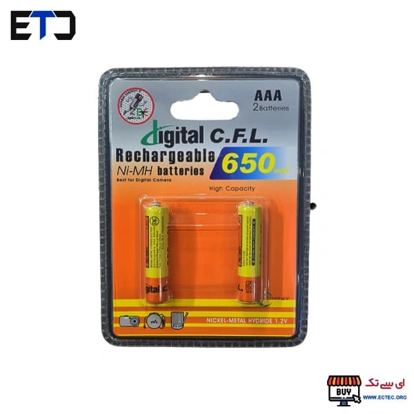 باتری نیم قلمی شارژی Digital C.F.L با ظرفیت 650 میلی آمپر