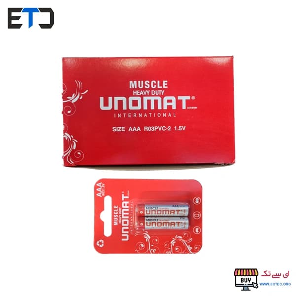 باتری نیم قلمی یونومات مدل Heavy Duty بسته 2 عددی کارتی — تصویر ۴