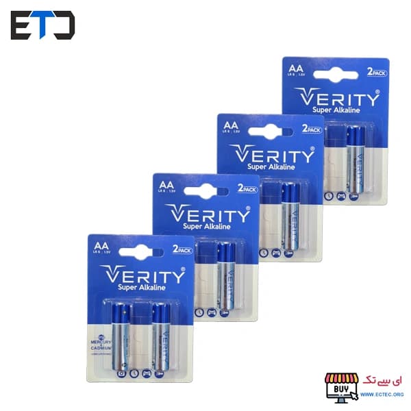باتری قلمی وریتی مدل LR6-S Super Alkaline بسته دو عددی — تصویر ۳