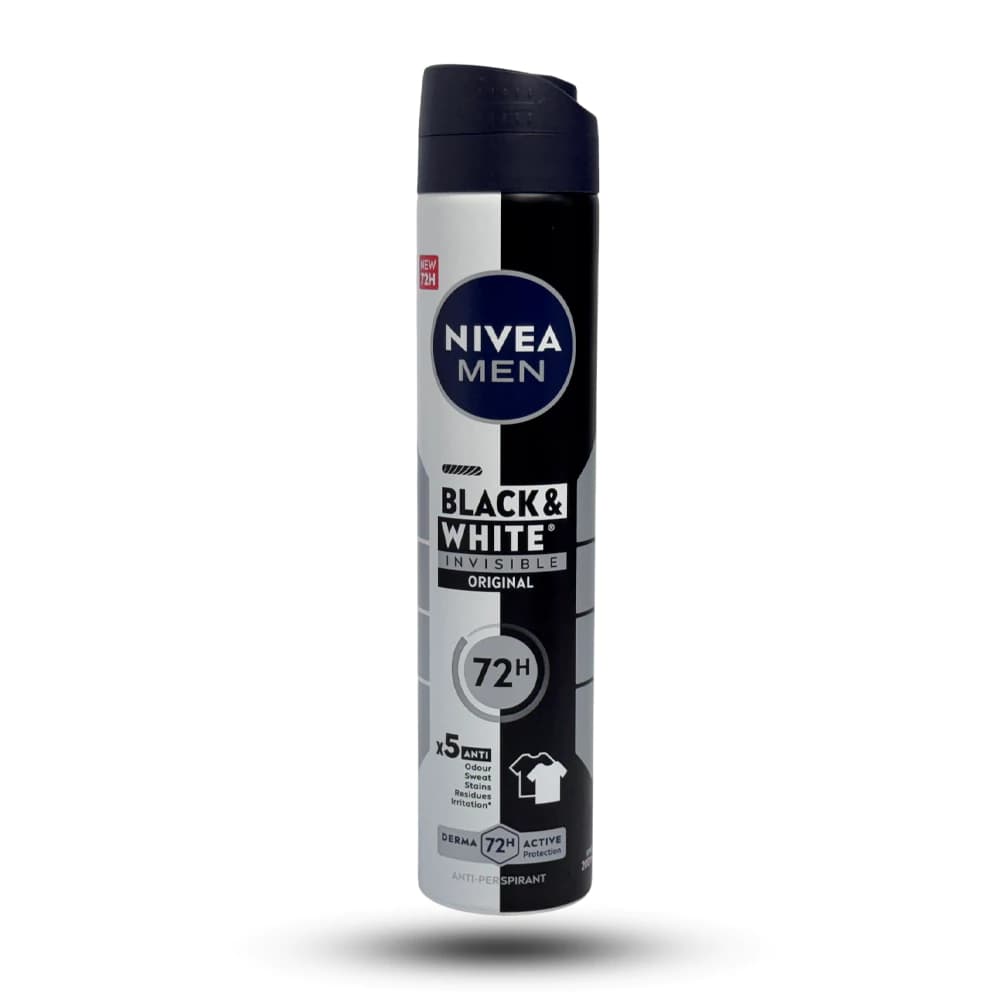 اسپری ضد تعریق مردانه نیوآ مدل Black & White invisible Original حجم 200 میل