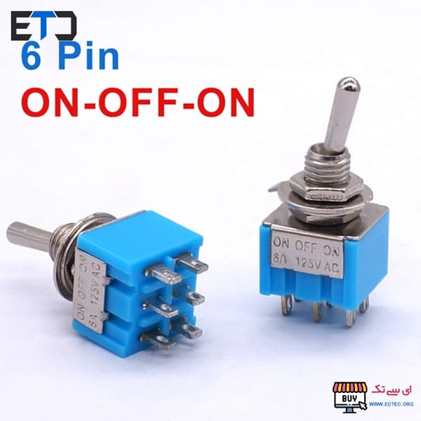 کلید کلنگی کوچک 6 پایه 3 حالت MTS-203 — تصویر ۳