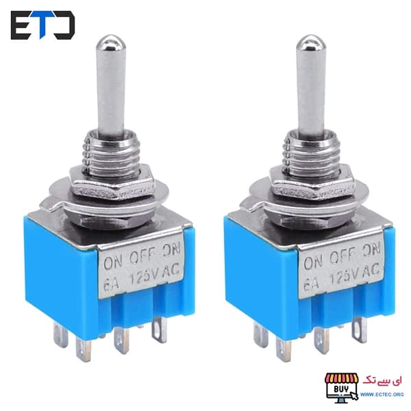 کلید کلنگی کوچک 6 پایه 3 حالت MTS-203 — تصویر ۲