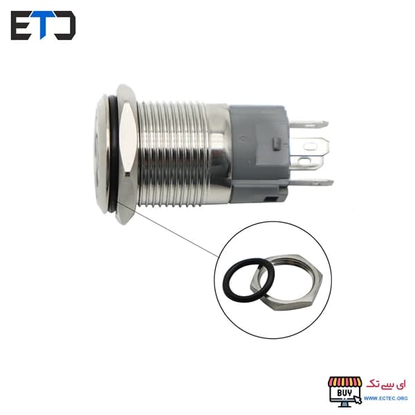 کلید فشاری فلزی آبی LED قطر 12V/24V – 22mm — تصویر ۶