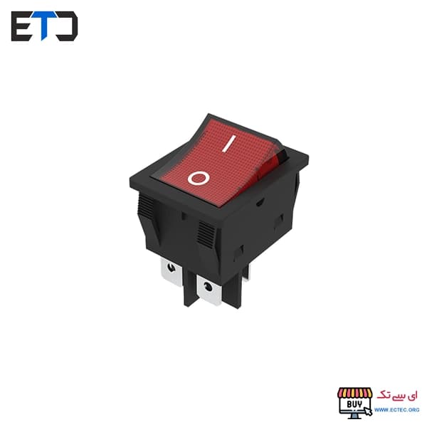 کلید راکر بزرگ دو حالت 4 پایه چراغدار KCD4 — تصویر ۲