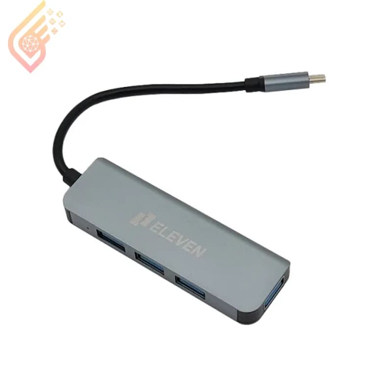 هاب یو اس بی 4 پورت و رابط تایپ سی الون مدل ELEVEN H801 — تصویر ۲