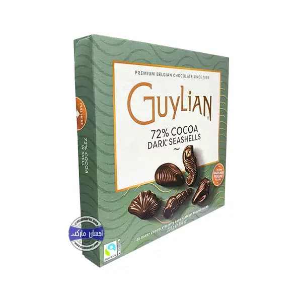 شکلات تلخ کادویی گولیان صدفی بلژیکی با مغز فندق 225 گرمی — تصویر ۳
