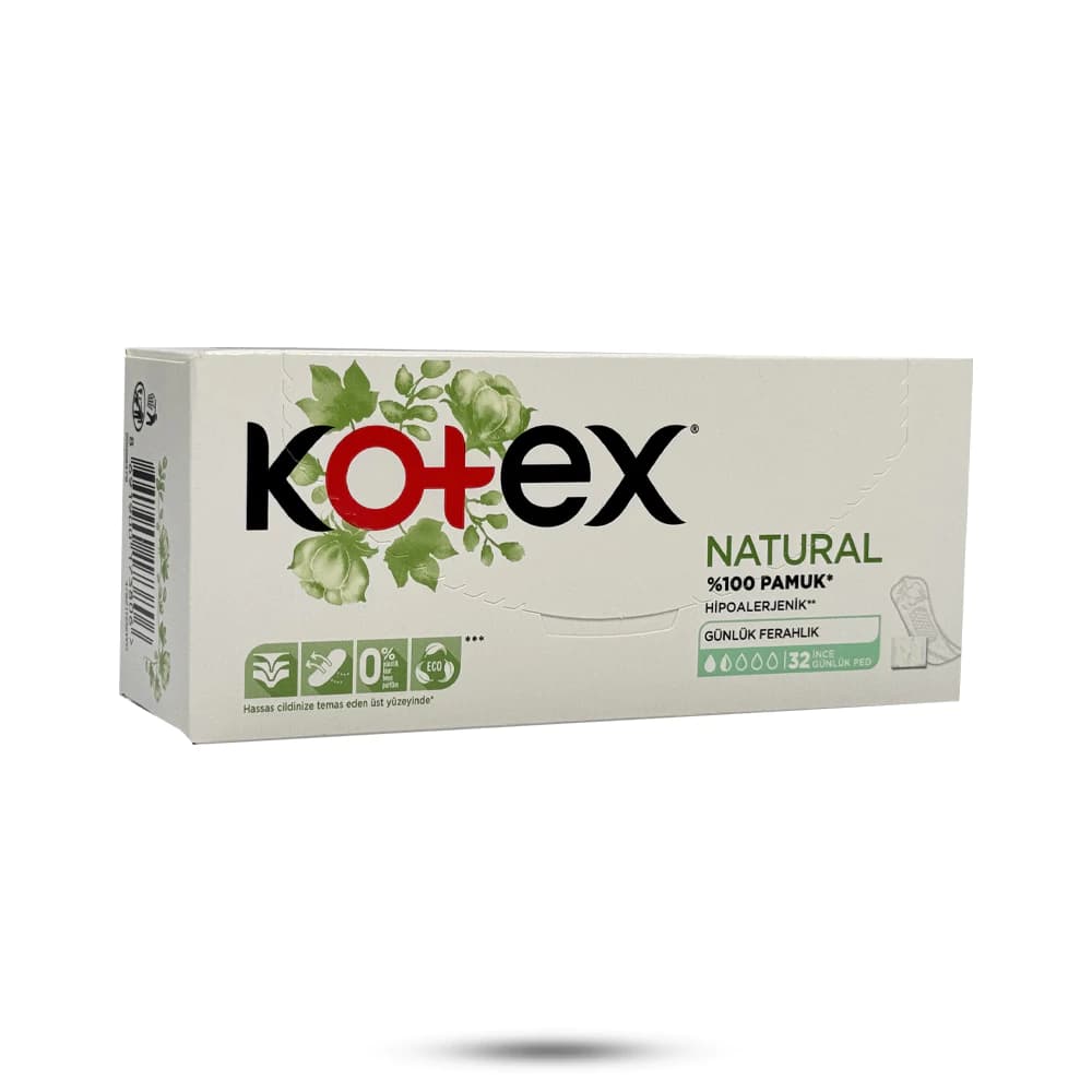 پد بهداشتی روزانه کوتکس مدل Natural بسته 32 عددی