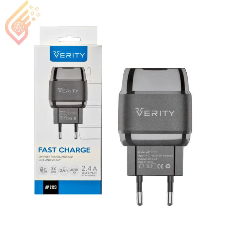 شارژر دیواری وریتی مدل AP-2123 + کابل میکرو USB — تصویر ۴