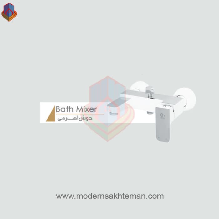 شیر حمام کرومات مدل لکسی سفید کروم