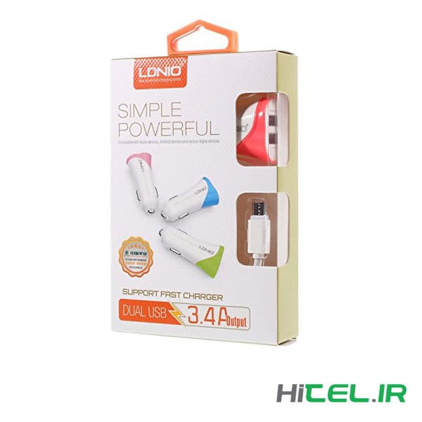 شارژر فندکی دو پورت LDNIO C332 Dual USB Car Charger — تصویر ۴