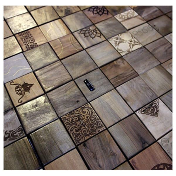 دیوارپوش تایل استیل پشت چسب دار کد Wooden — تصویر ۲
