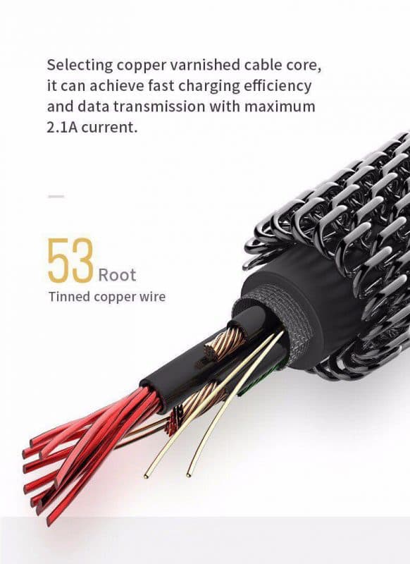 کابل زنجیری فلزی آیفون rock metal lighting data cable — تصویر ۴