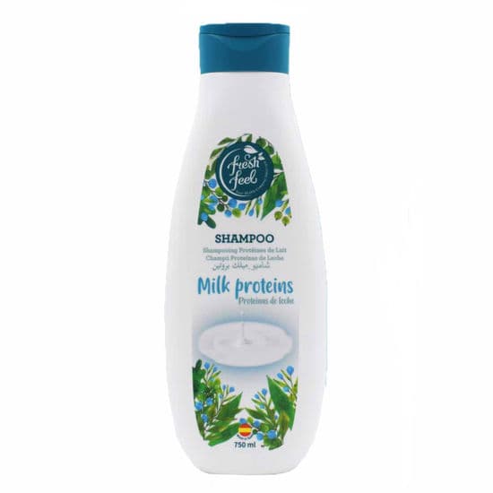 شامپو آبرسان فرش فیل Fresh Feel حاوی پروتئین شیر مناسب موهای خشک و آسیب دیده حجم 750 میل