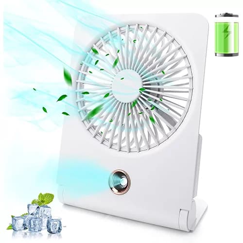 پنکه رومیزی و دیواری با اسپری آب مدل USB شارژی — تصویر ۲
