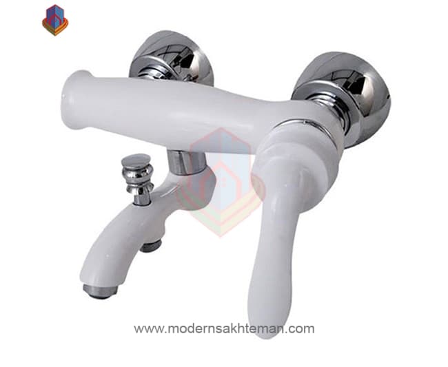 شیر حمام کرومات مدل پاریس سفید کروم