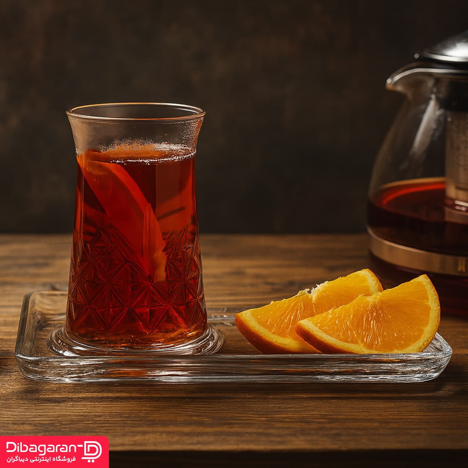 استکان کمر باریک پاشاباغچه 6 عددی مدل 42891 — تصویر ۴