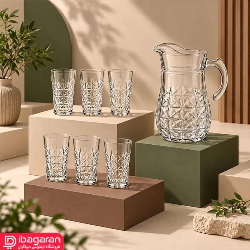 پارچ و لیوان پیرلس مدل آکوامارین 801300W