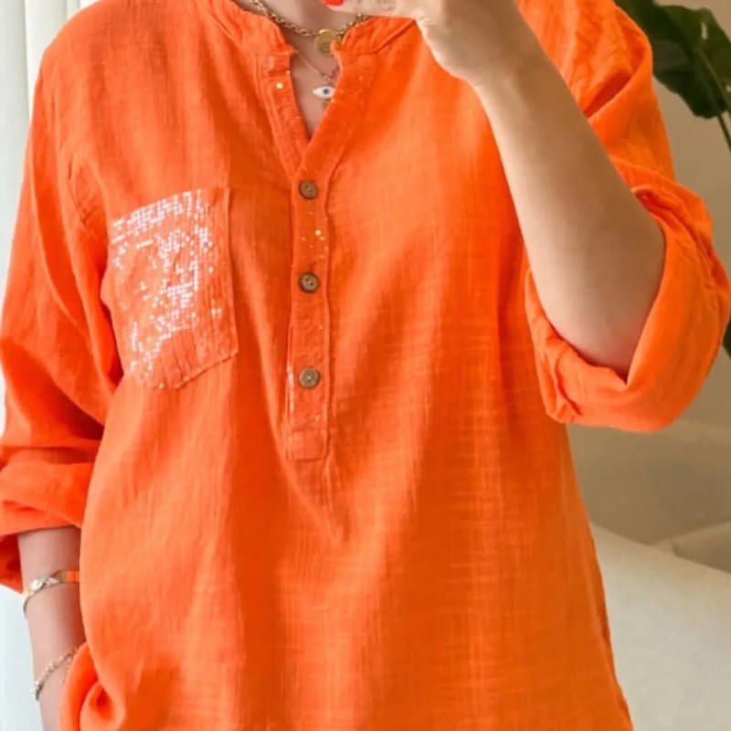 شومیز زنانه مدل پولکی — تصویر ۴