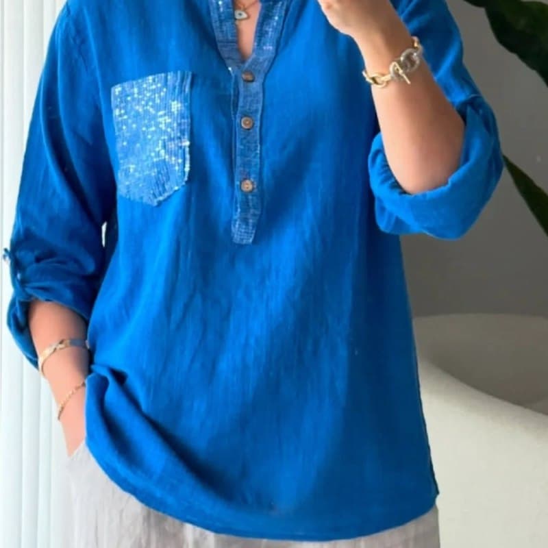 شومیز زنانه مدل پولکی — تصویر ۲